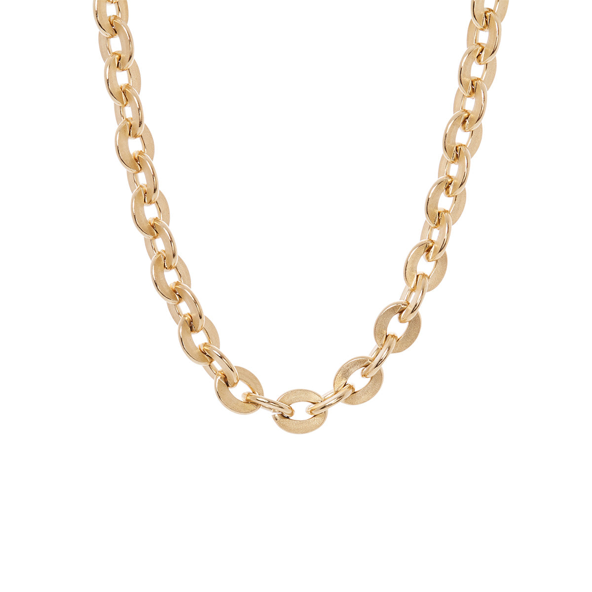 14K Gold Plated Chunky Flat Cable Chain Choker