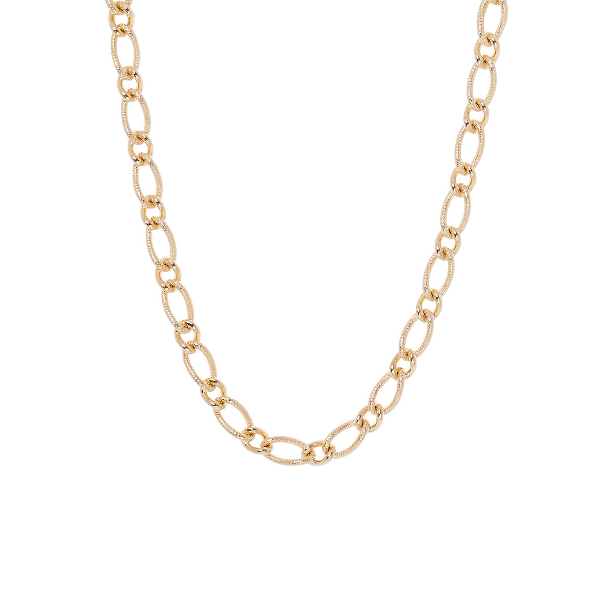 14K Gold Plated Fancy Figaro Chain Choker