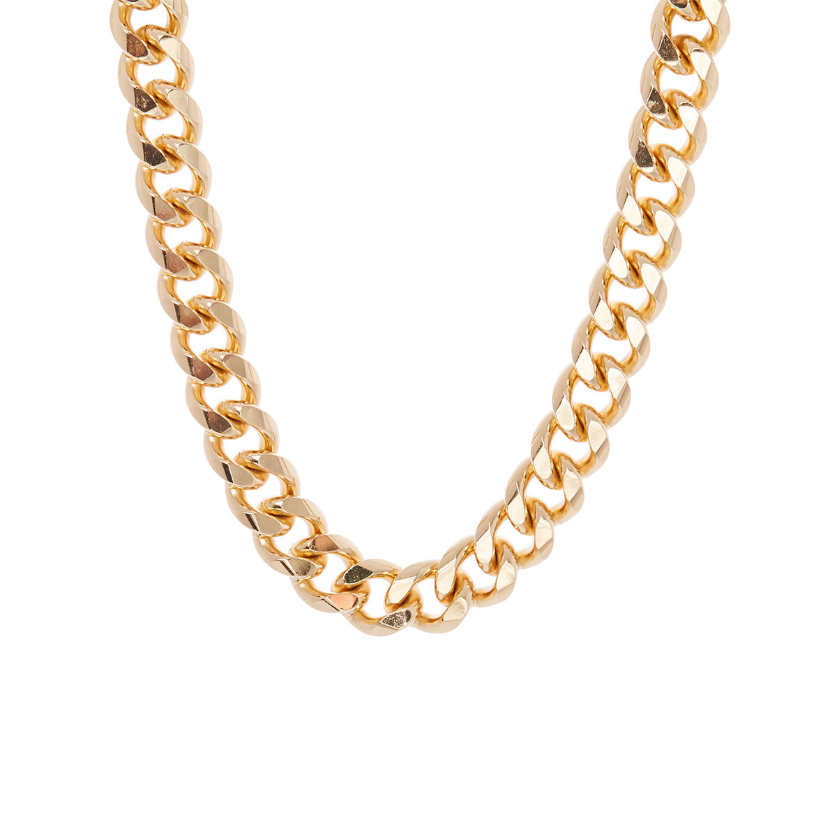 14K Gold Plated Heavy Curb Chain Choker
