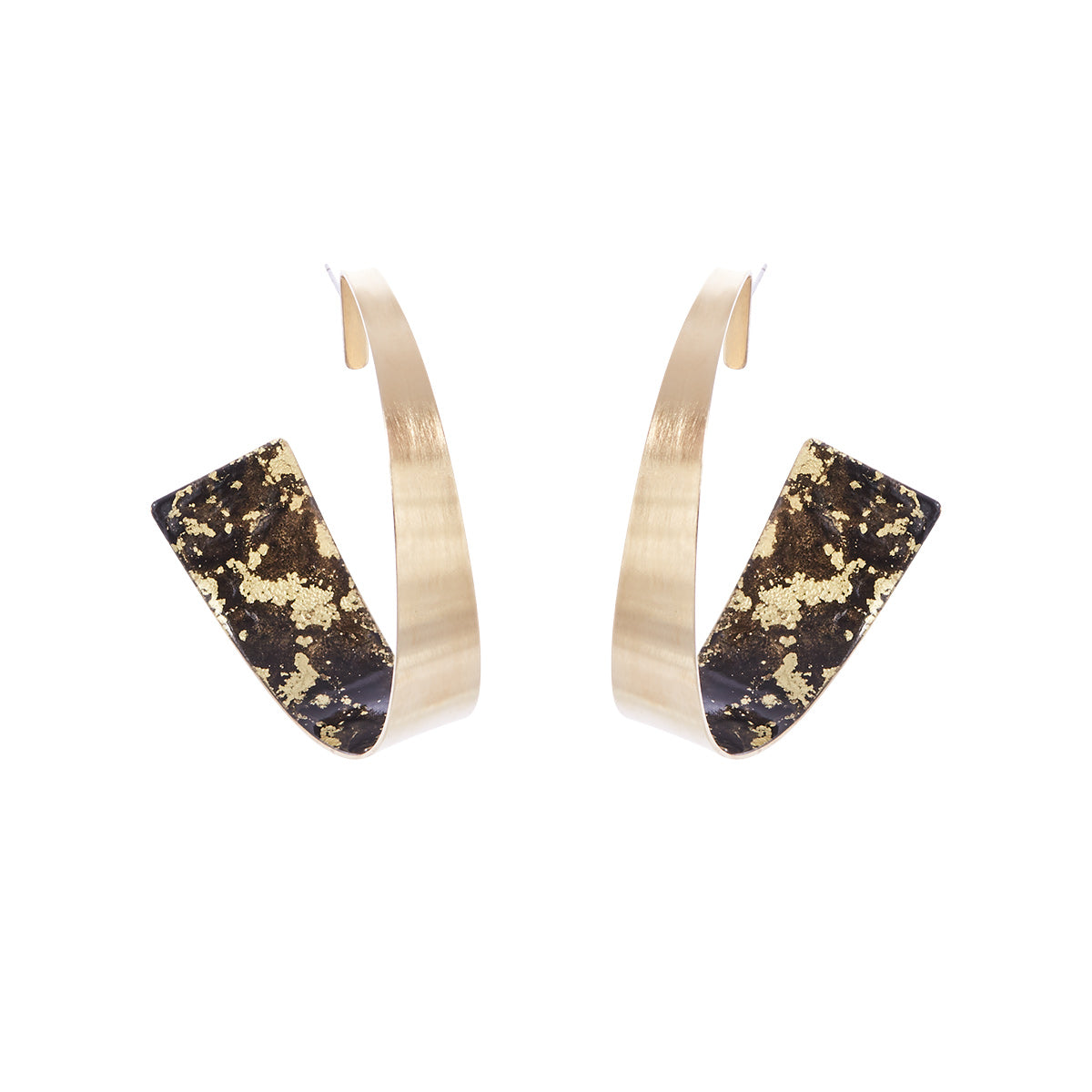 14K Gold Plated Twisty Hoop Earrings - Available in more colors