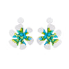 Sterling Silver Plated Large Flower Earrings - Available in More Colors