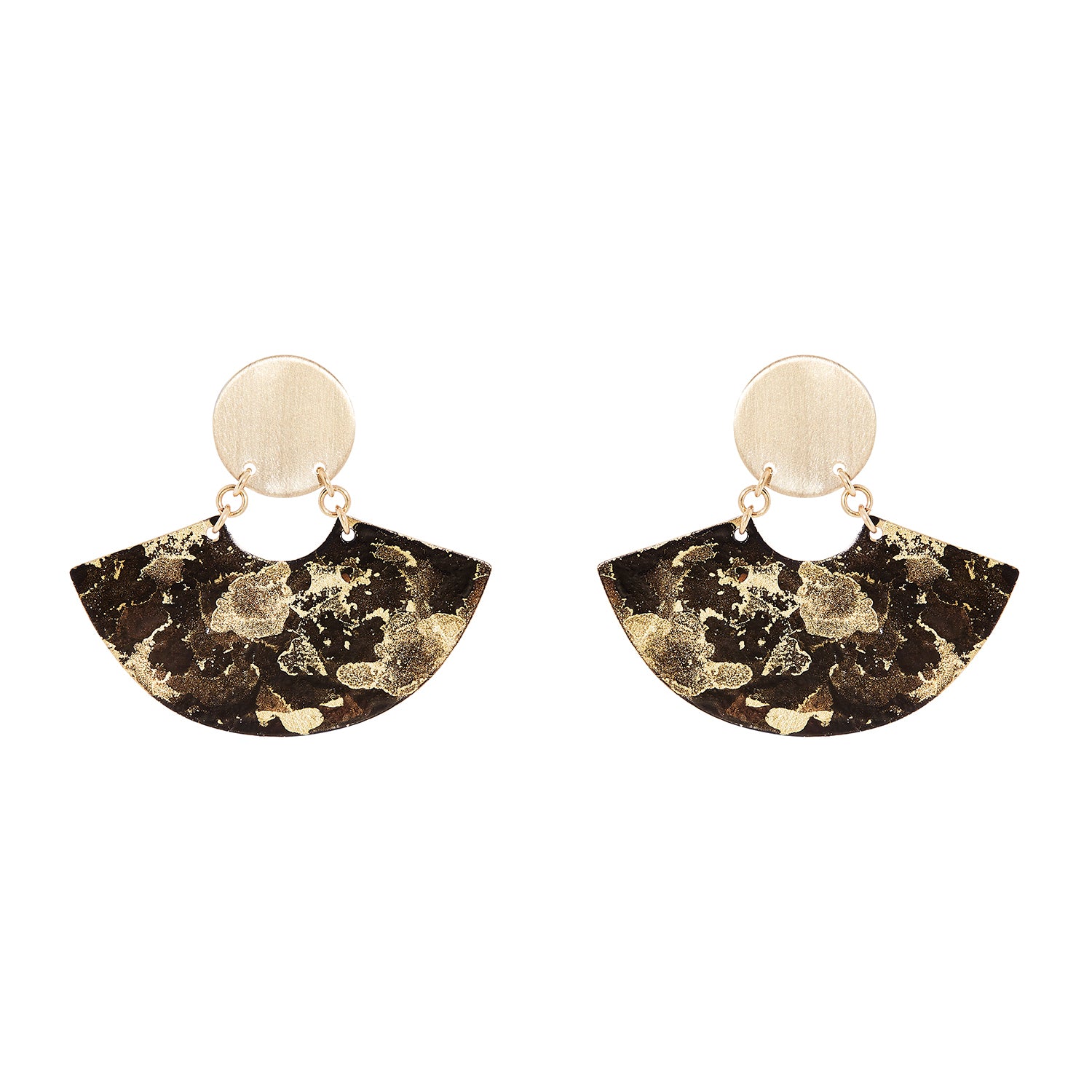 14K Gold Plated Fan Earrings - Available in More Colors