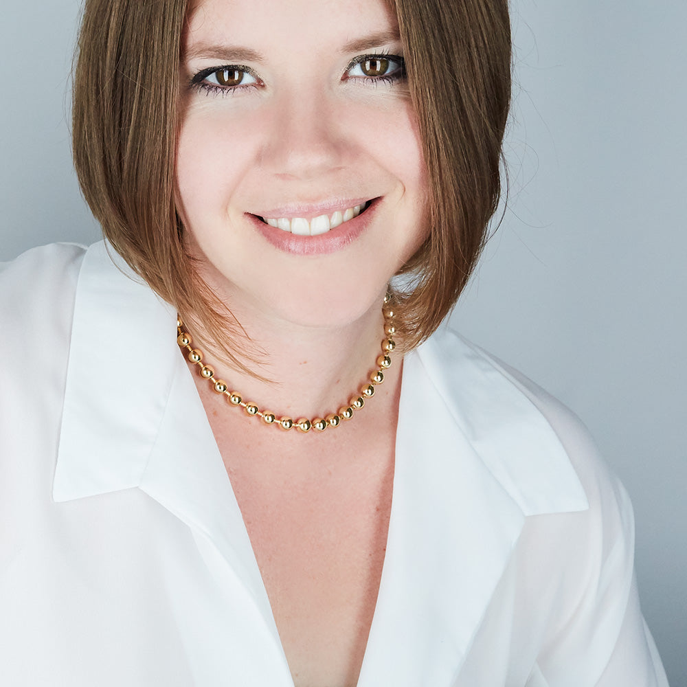 14K Gold Plated Fancy Bead Chain Choker