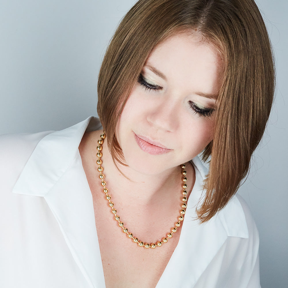 14K Gold Plated Fancy Bead Chain Choker