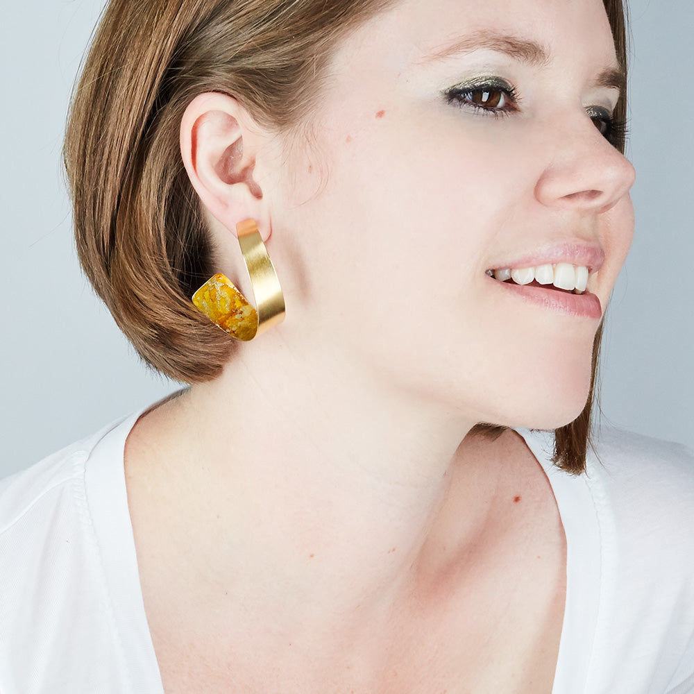 14K Gold Plated Mini Twisty Hoop Earrings - Available in more colors