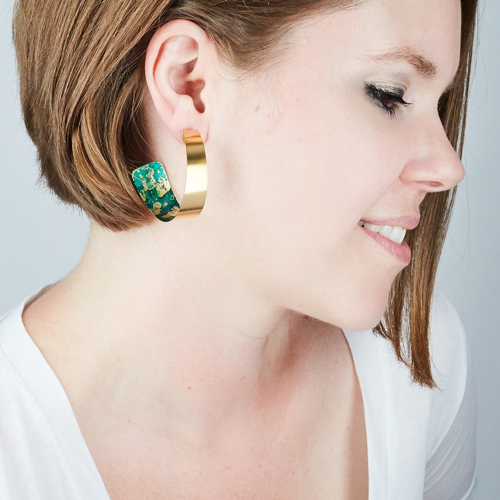 14K Gold Plated Mini Twisty Hoop Earrings - Available in more colors