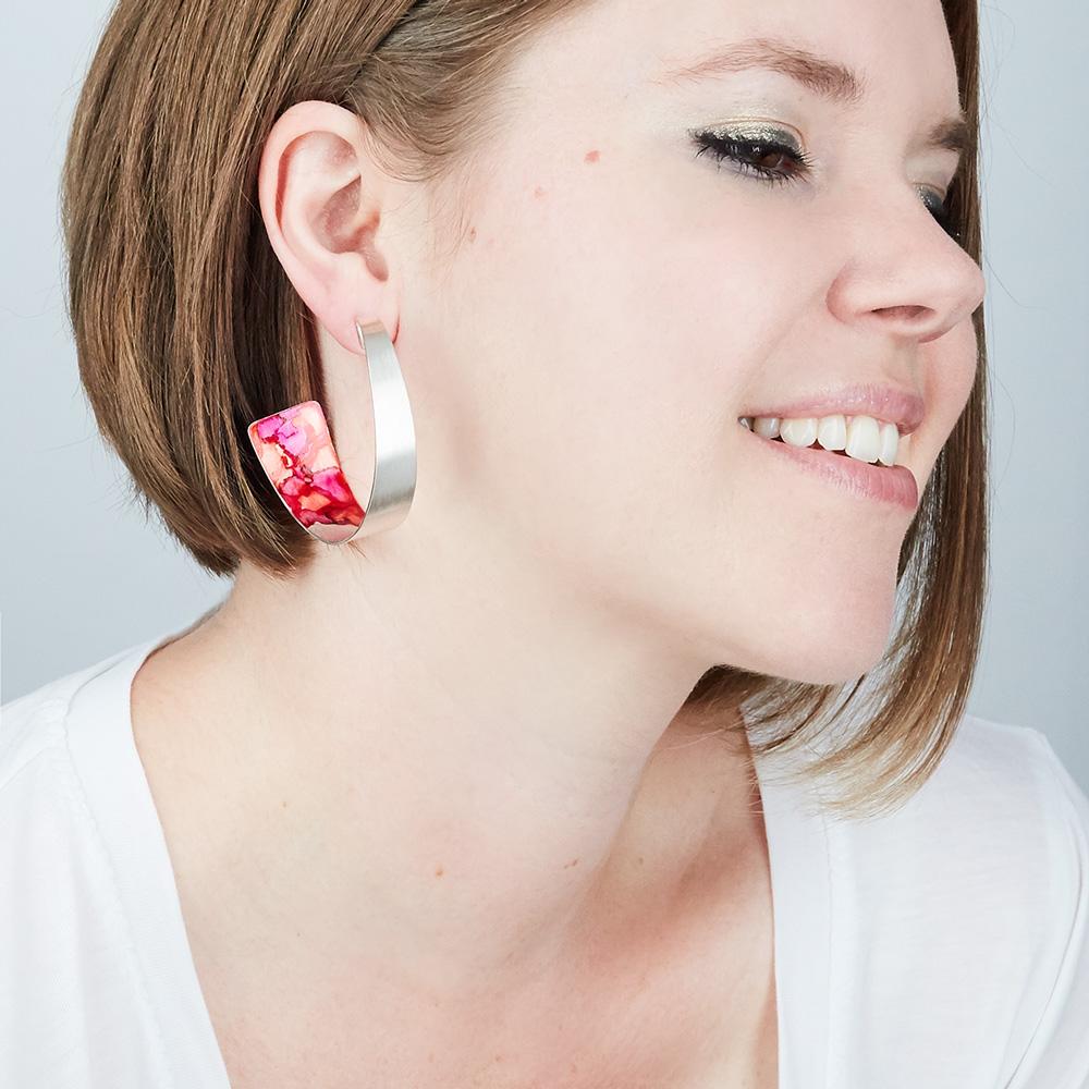 Silver Mini Twisty Hoop Earrings - Available in more colors