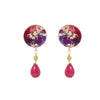 14k Gold Plated Ruby Petit Drop Earrings