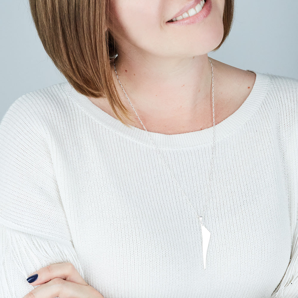 Sterling Silver Plated Bolt Pendant Necklace