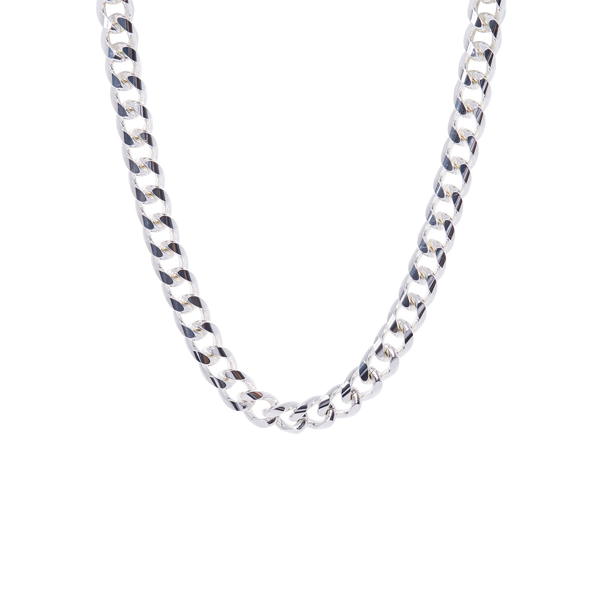 Sterling Silver Plated Medium Curb Chain Choker