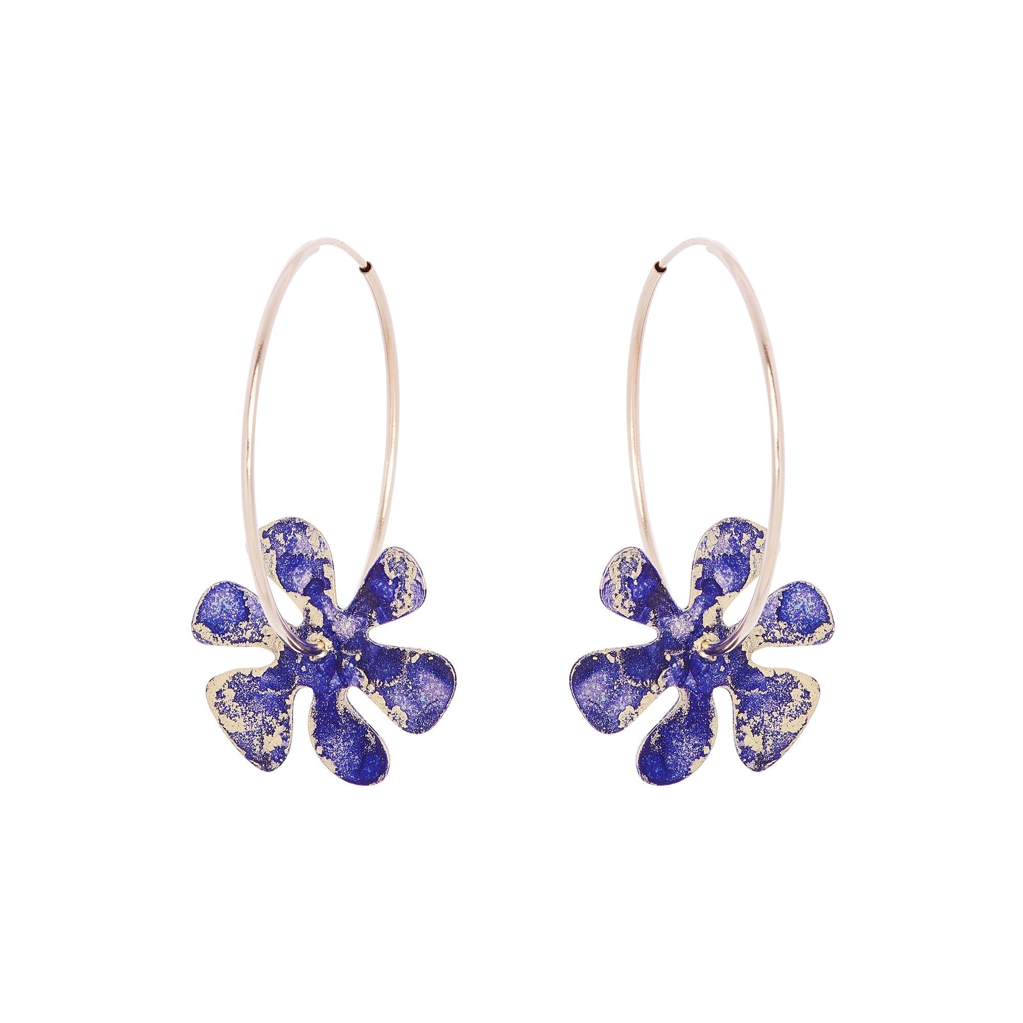 14K Gold Filled Flower Power Hoop Earrings - Available in More Colors