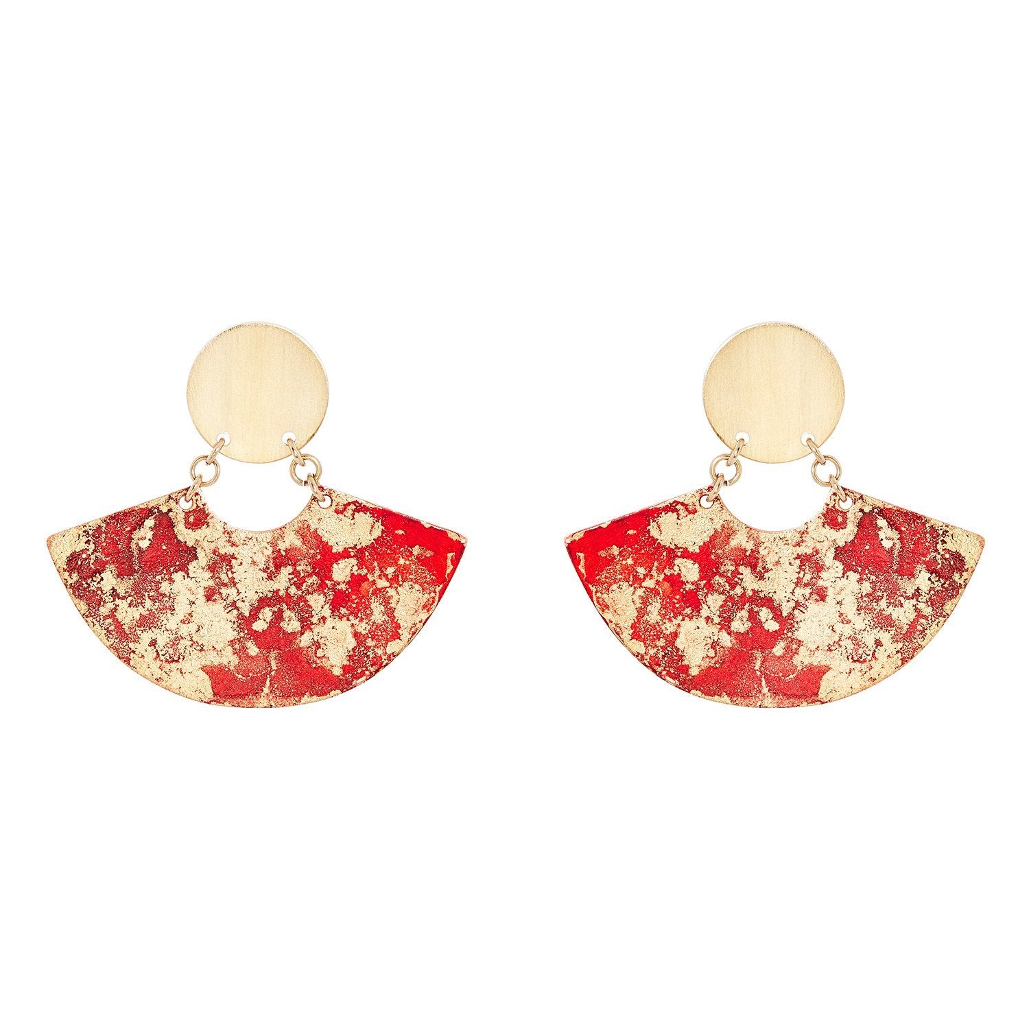 14K Gold Plated Fan Earrings - Available in More Colors