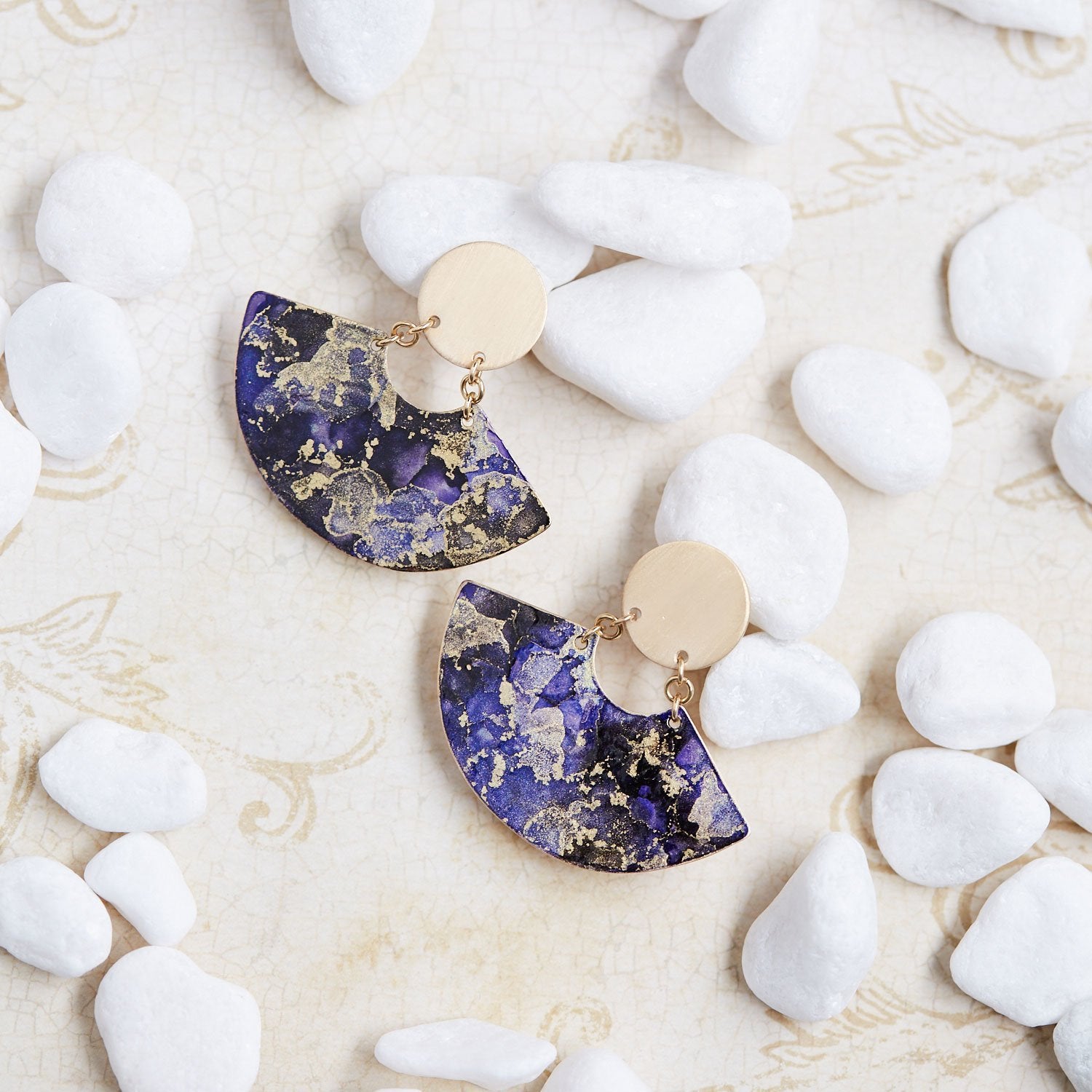 14K Gold Plated Fan Earrings - Available in More Colors