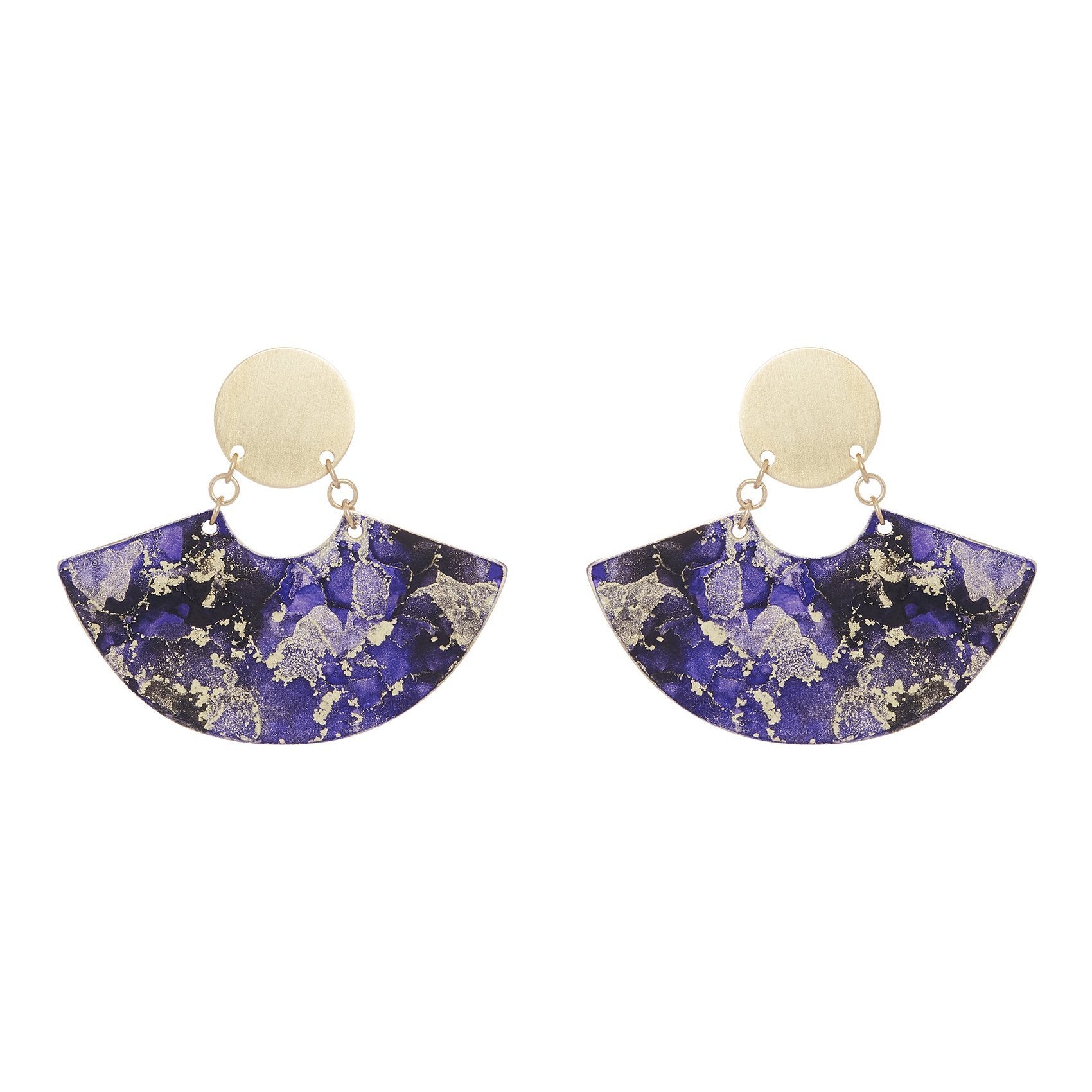 14K Gold Plated Fan Earrings - Available in More Colors