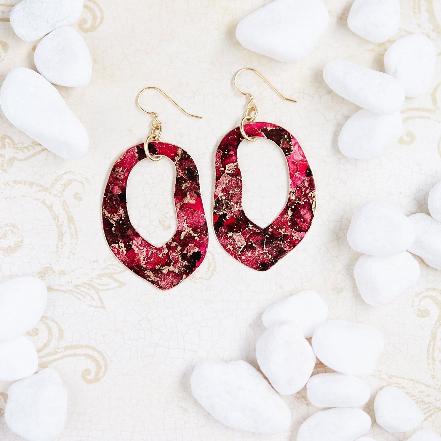 14K Gold Plated Print Earrings - Available in More Colors