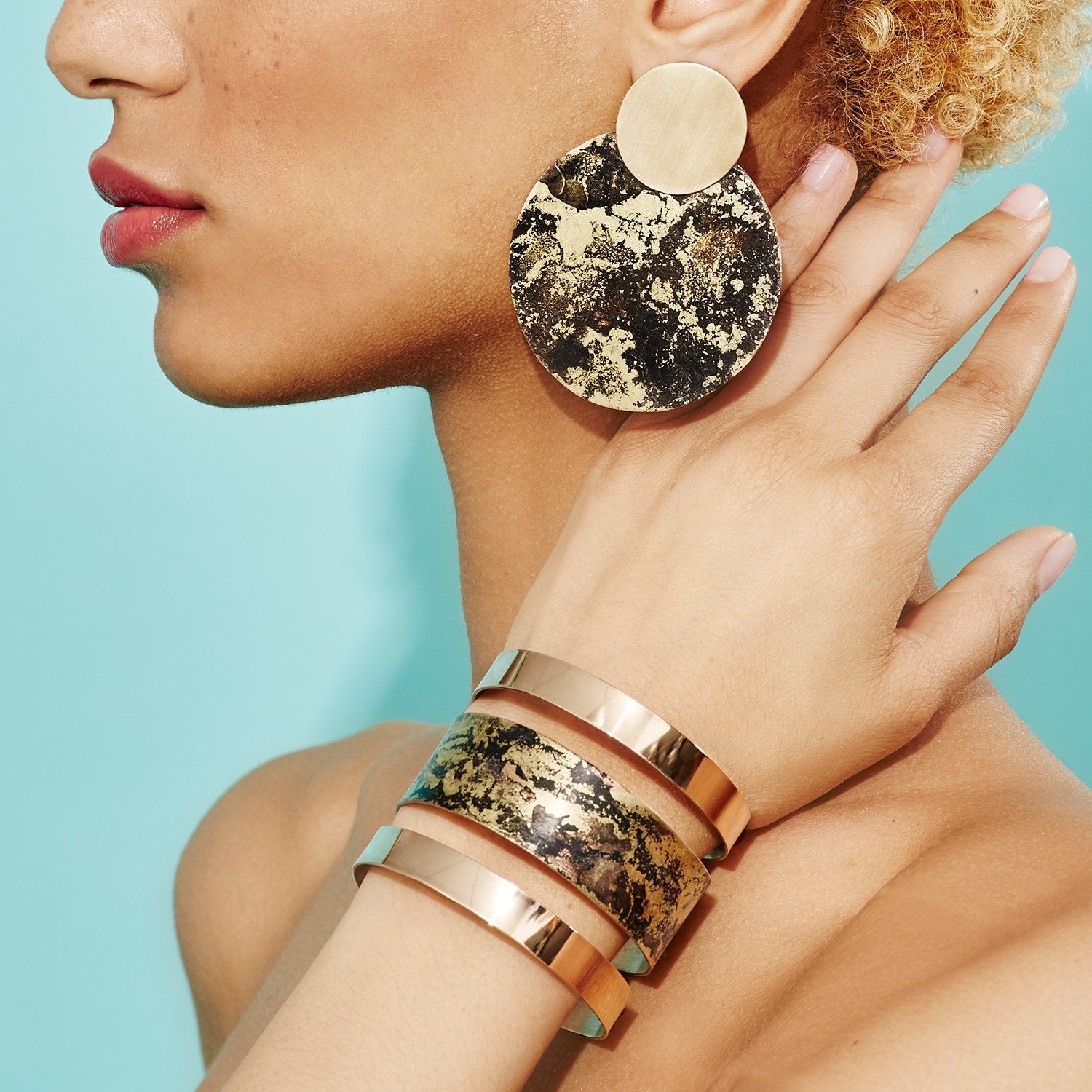 14K Gold Plated Parallel Cuff - Available in More Colors