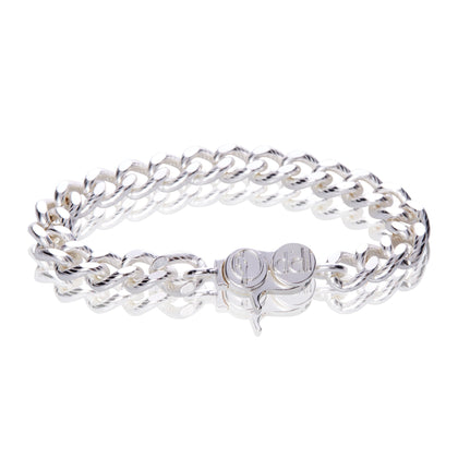 Signature Sterling Silver Fancy Textured Cable Chain Bracelet - Odell Design Studio