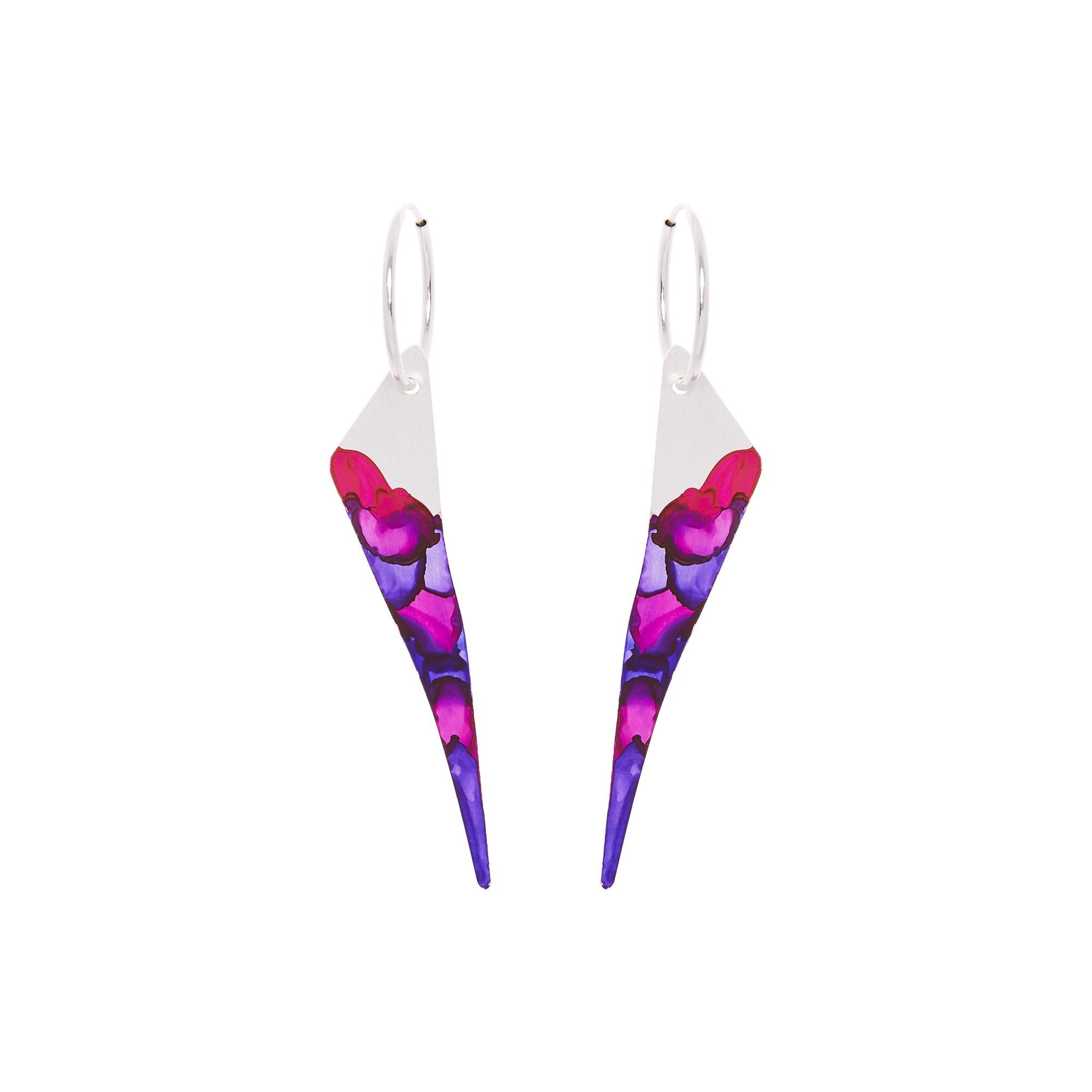 Sterling Silver Plated Bolt Hoop Earrings - Available in More Colors