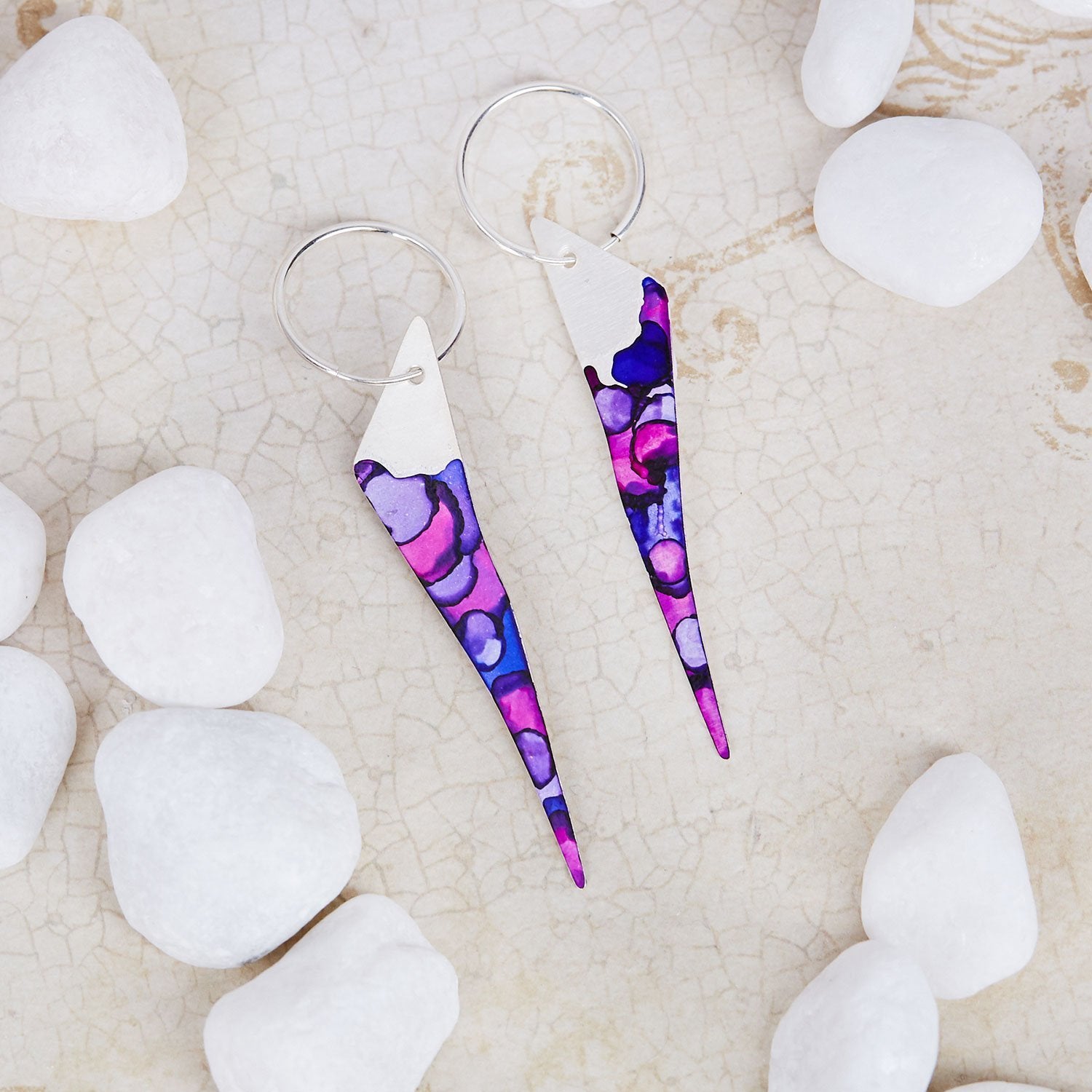 Sterling Silver Plated Bolt Hoop Earrings - Available in More Colors