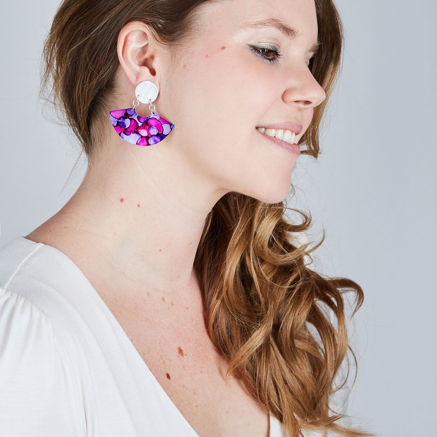 Sterling Silver Plated Fan Earrings - Available in More Colors