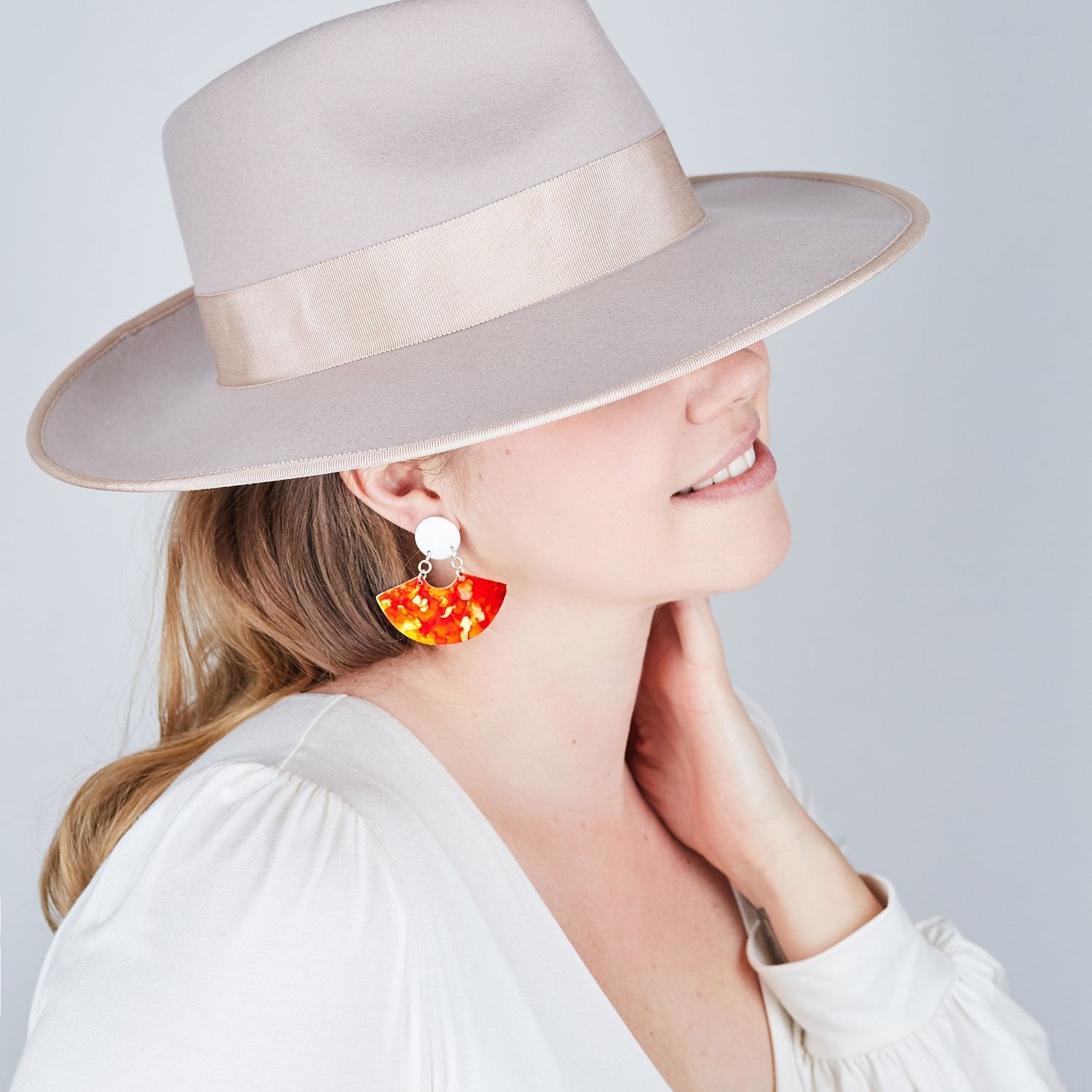 Sterling Silver Plated Fan Earrings - Available in More Colors