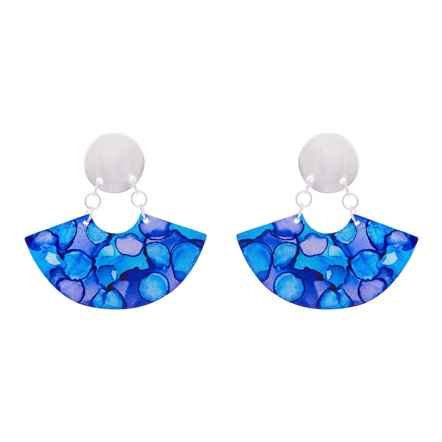 Sterling Silver Plated Fan Earrings - Available in More Colors