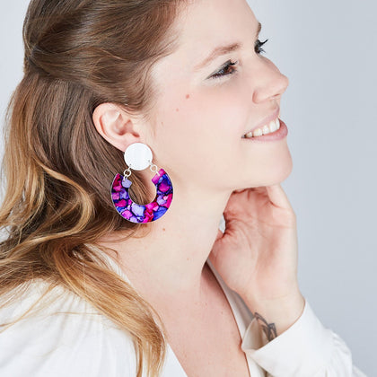 Silver Horseshoe Earrings - Available in More Colors - Odell Design Studio