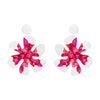 Sterling Silver Plated Large Flower Earrings - Available in More Colors