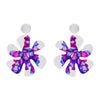 Sterling Silver Plated Large Flower Earrings - Available in More Colors