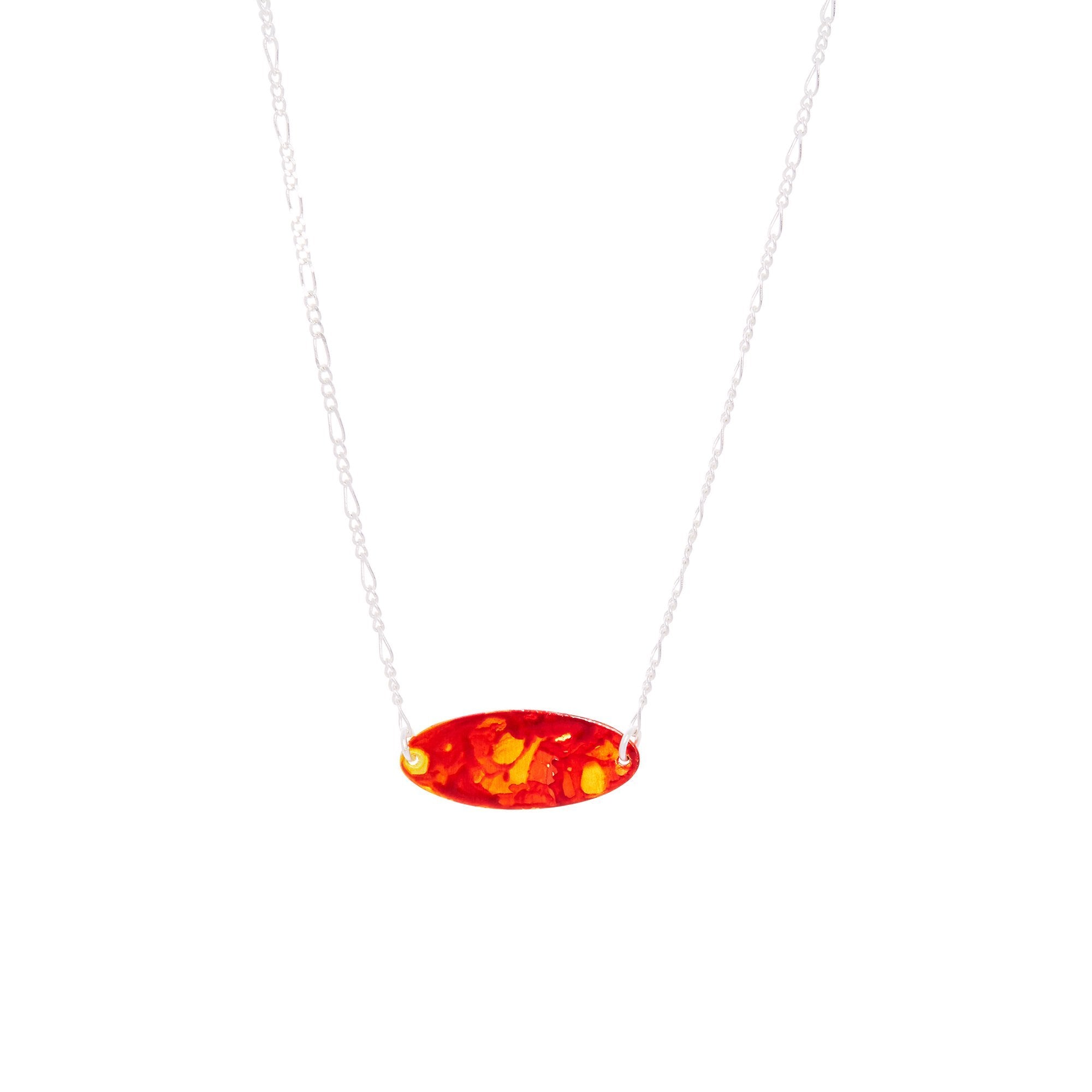 Silver Mini Oval Pendant - Available in More Colors