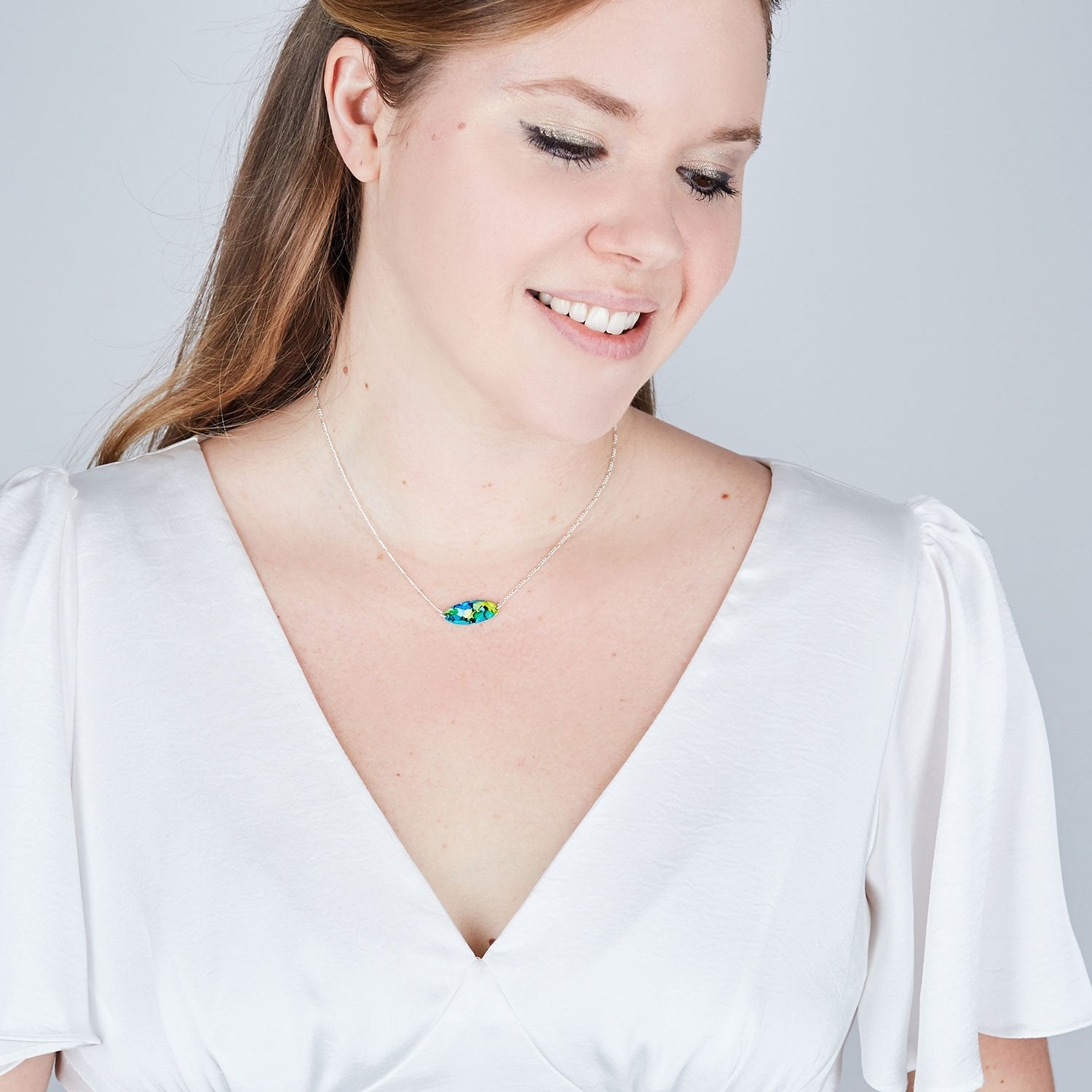 Silver Mini Oval Pendant - Available in More Colors