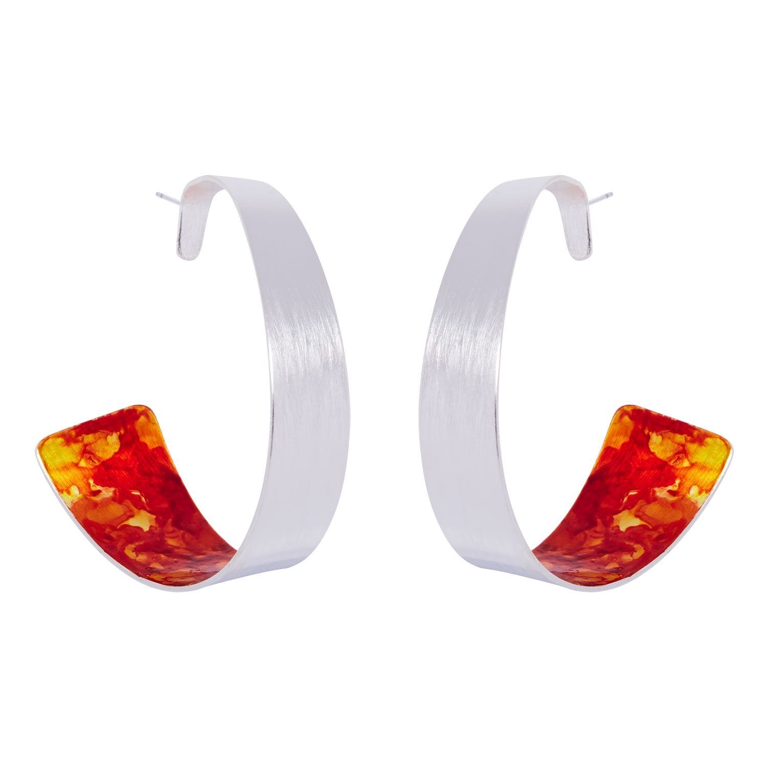 Silver Twisty Hoop Earrings - Available in more colors