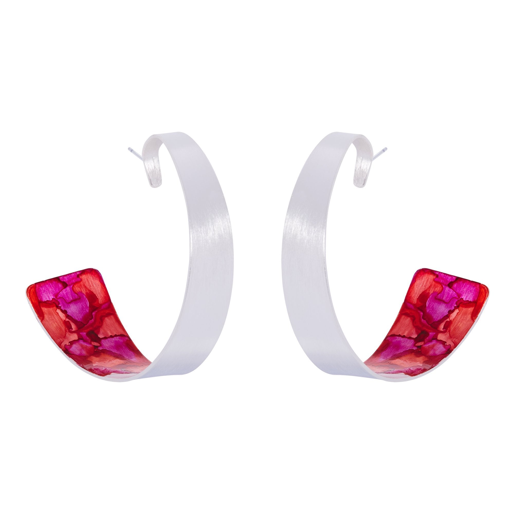 Silver Twisty Hoop Earrings - Available in more colors