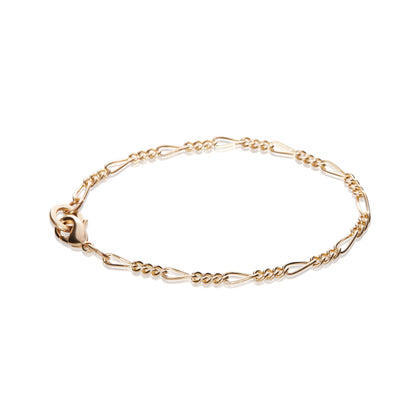 14K Gold Fine Figaro Chain Bracelet - Odell Design Studio