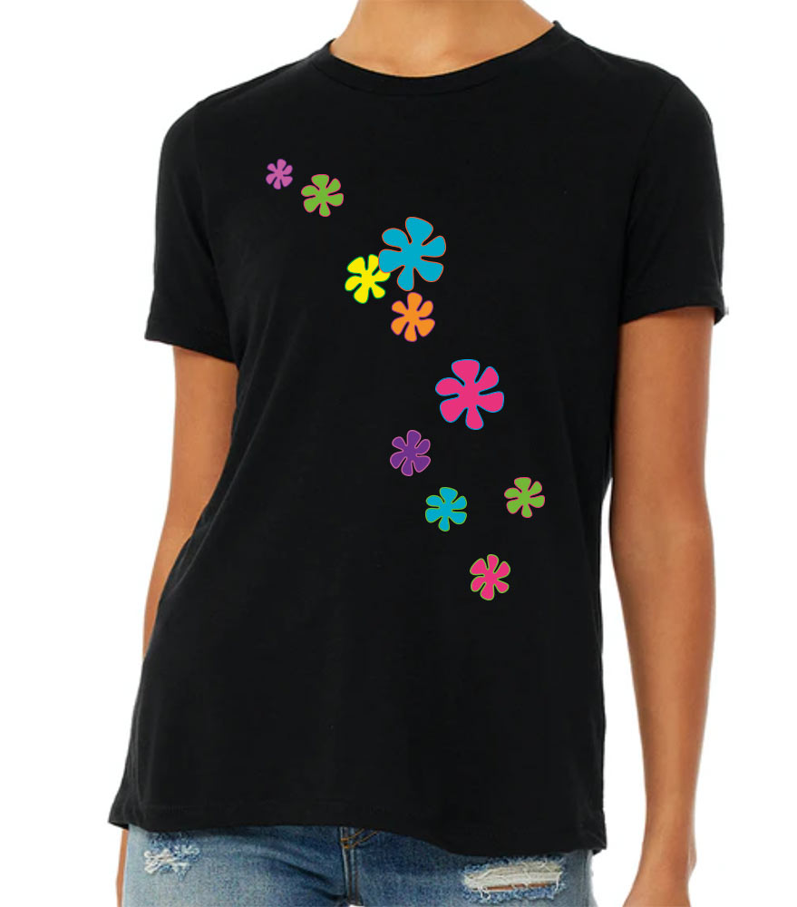Flower Power Jewel Neck T-Shirt - Available in More Colors