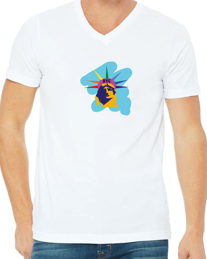 Lady Liberty Pride V Neck Men's T-Shirt - Available in More Colors