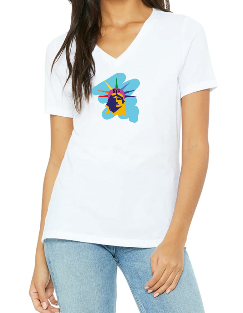 Lady Liberty Pride V Neck T-Shirt - Available in More Colors