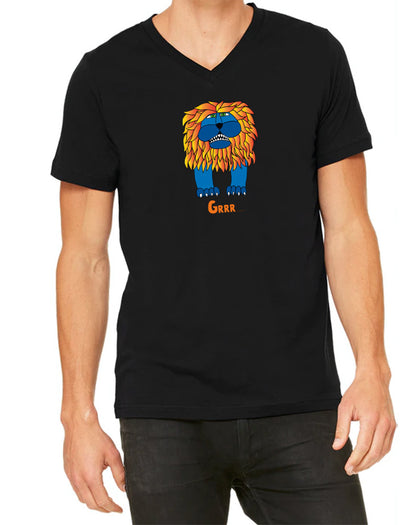 Lion V Neck Men's T-Shirt - Available in More Colors