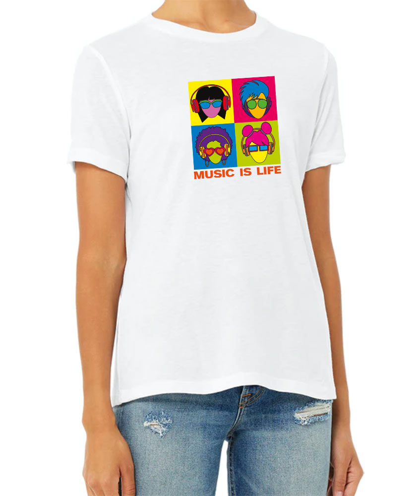 Music is Life Jewel Neck T-Shirt - Available in More Colors