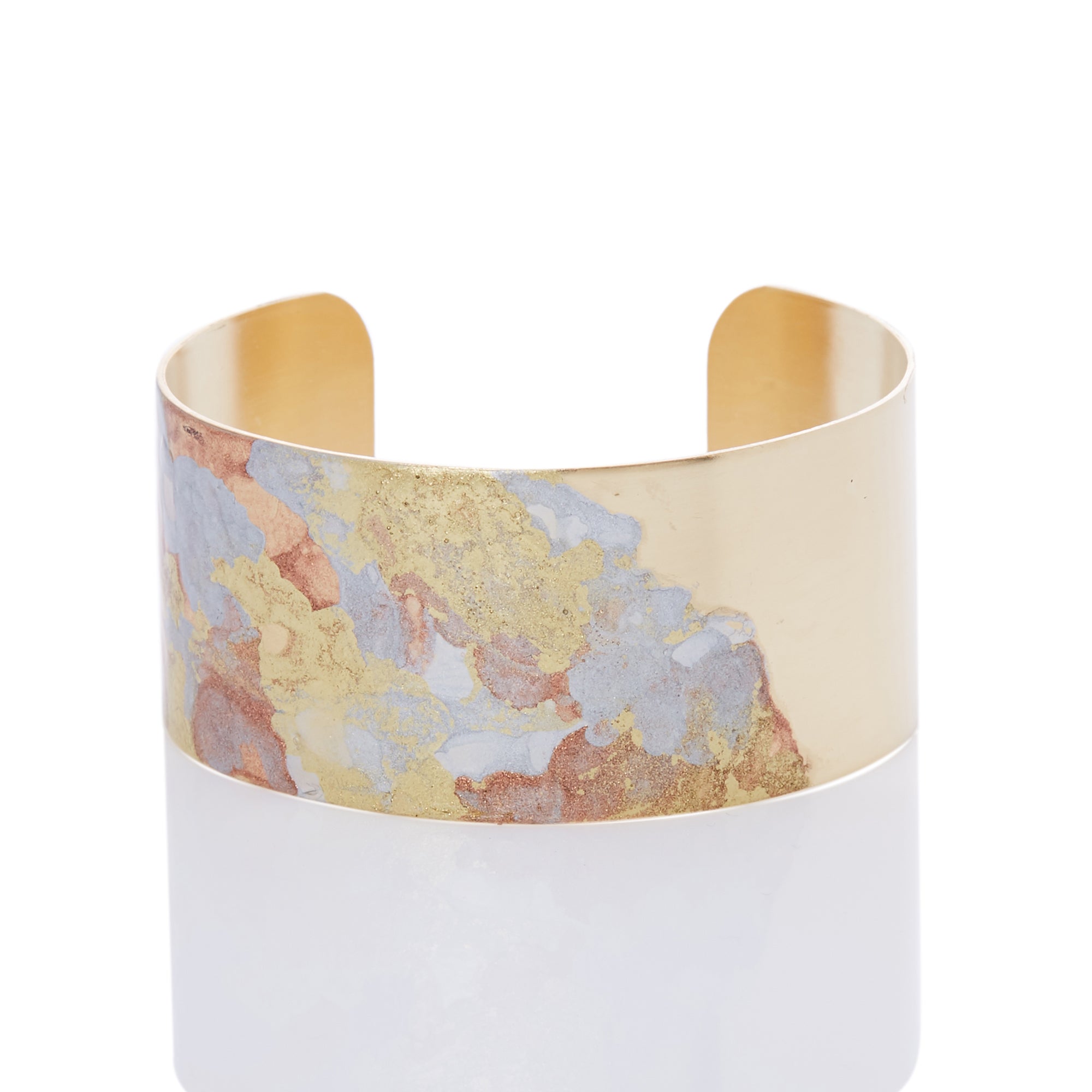 14K Gold Plated Band Cuff - Available in More Colors