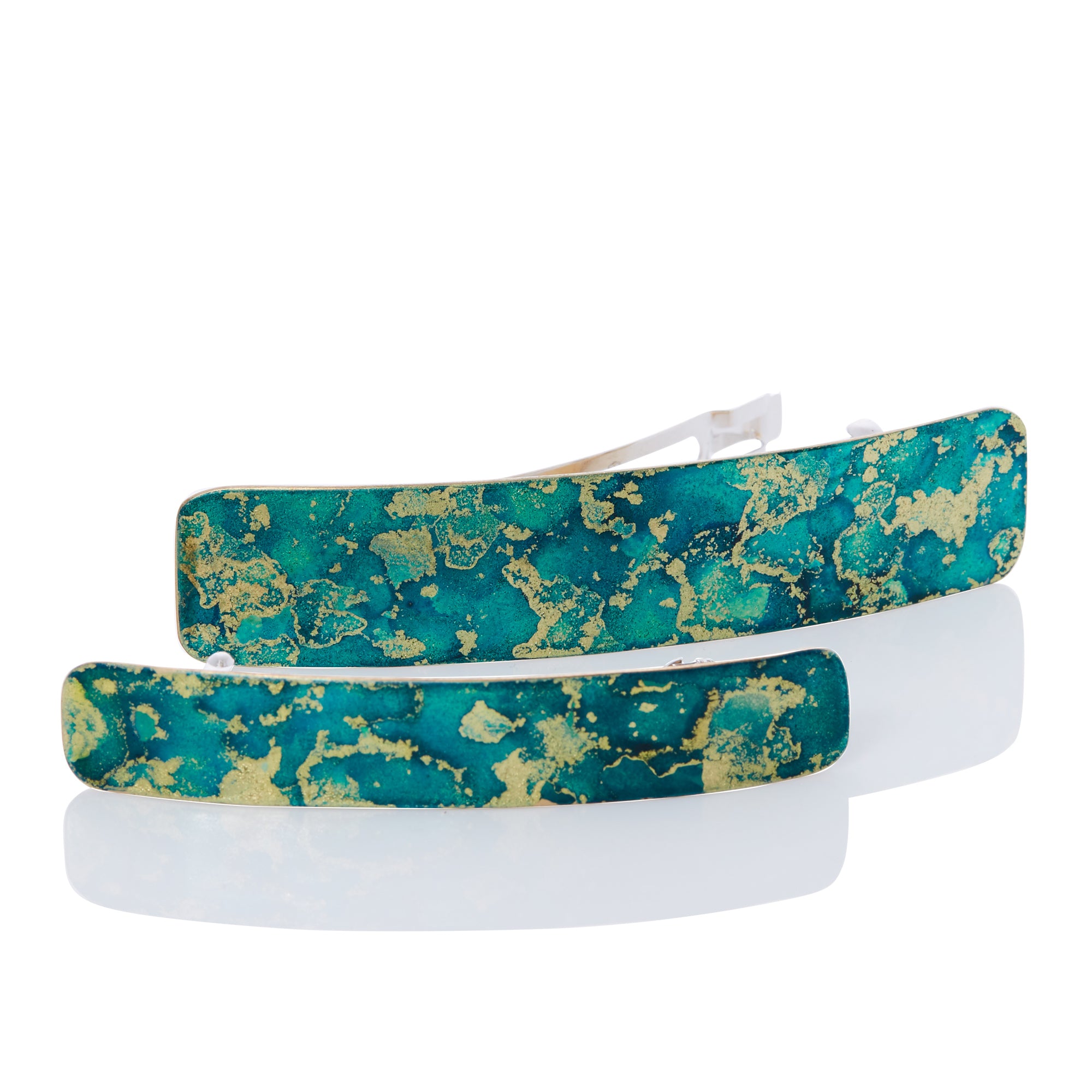 Mermaid Rectangle French Hair Barrette - Available in Two Sizes