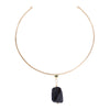 14K Gold Plated Plated Collar with Faceted Onyx