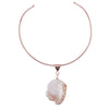 Rose Gold Plated Collar with Rose Agate