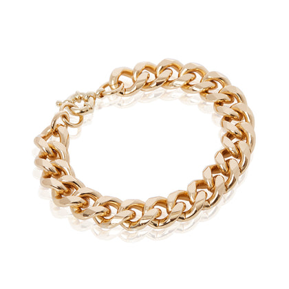 14K Gold Plated Heavy Curb Chain Bracelet