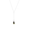 Sterling Silver Drop Necklace - Black Tourmaline