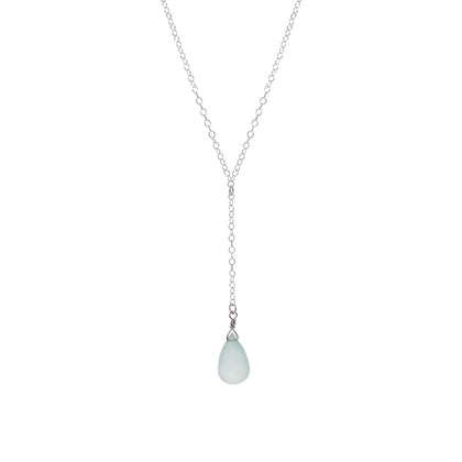 Sterling Silver Drop Necklace - Chalcedony