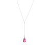 Sterling Silver Drop Necklace - Pink Tourmaline