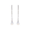 Sterling Silver Chain Threader Earrings - Moonstone
