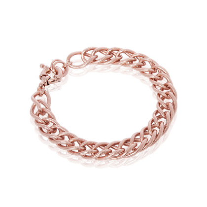 Rose Gold Plated Fancy Double Chain Bracelet