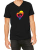 Rainbow Peace Heart V Neck Men's T-Shirt - Available in More Colors